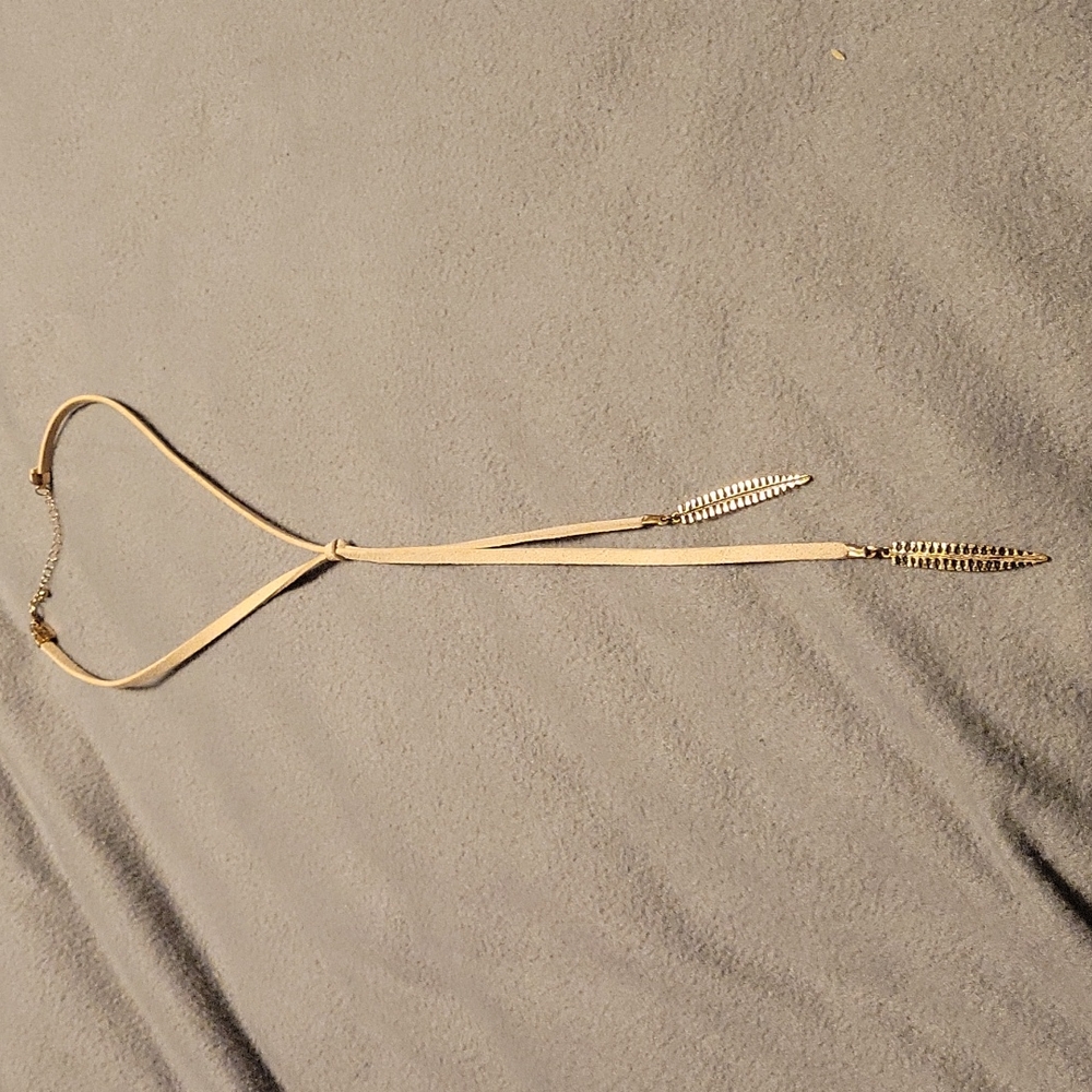 Leather lariat necklace